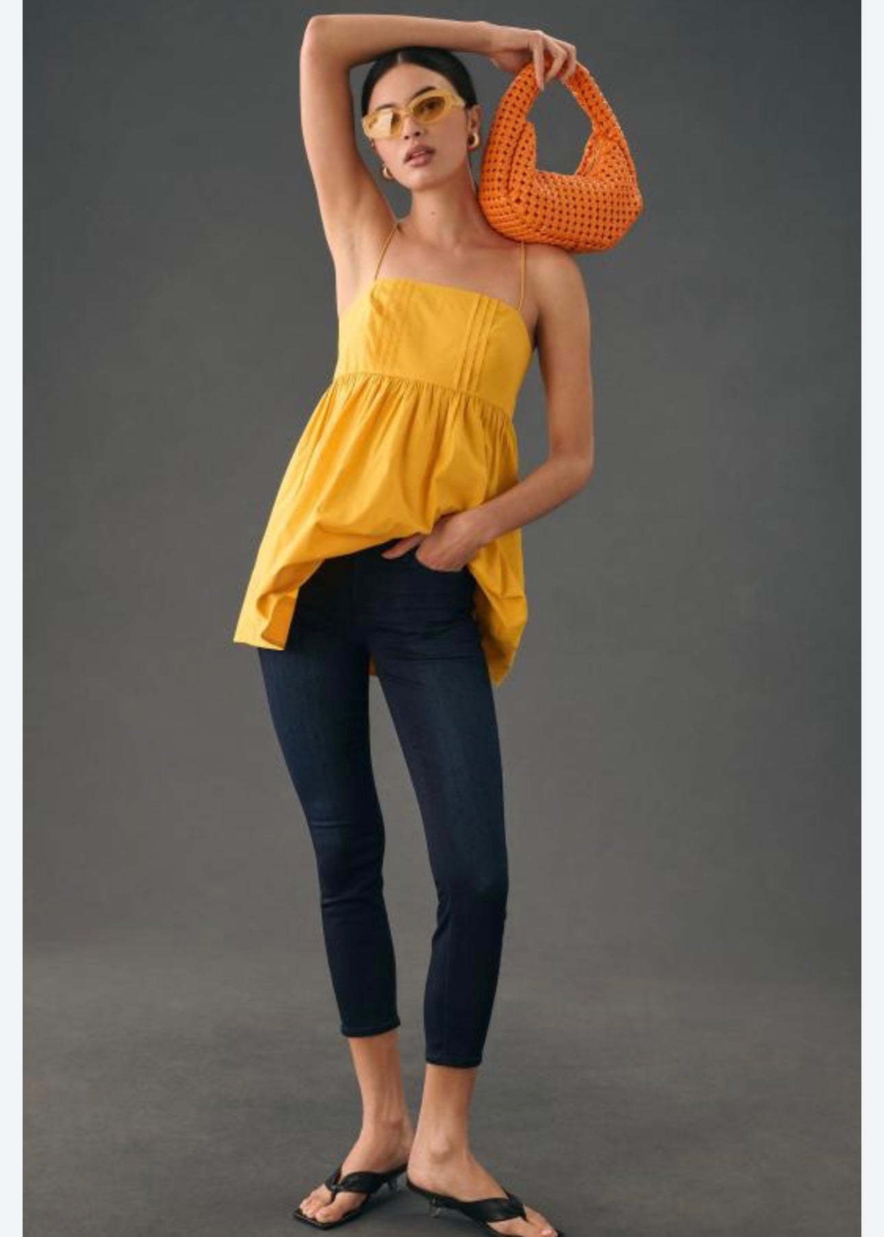 Anthropologie Maeve Yellow Tank Top - Small