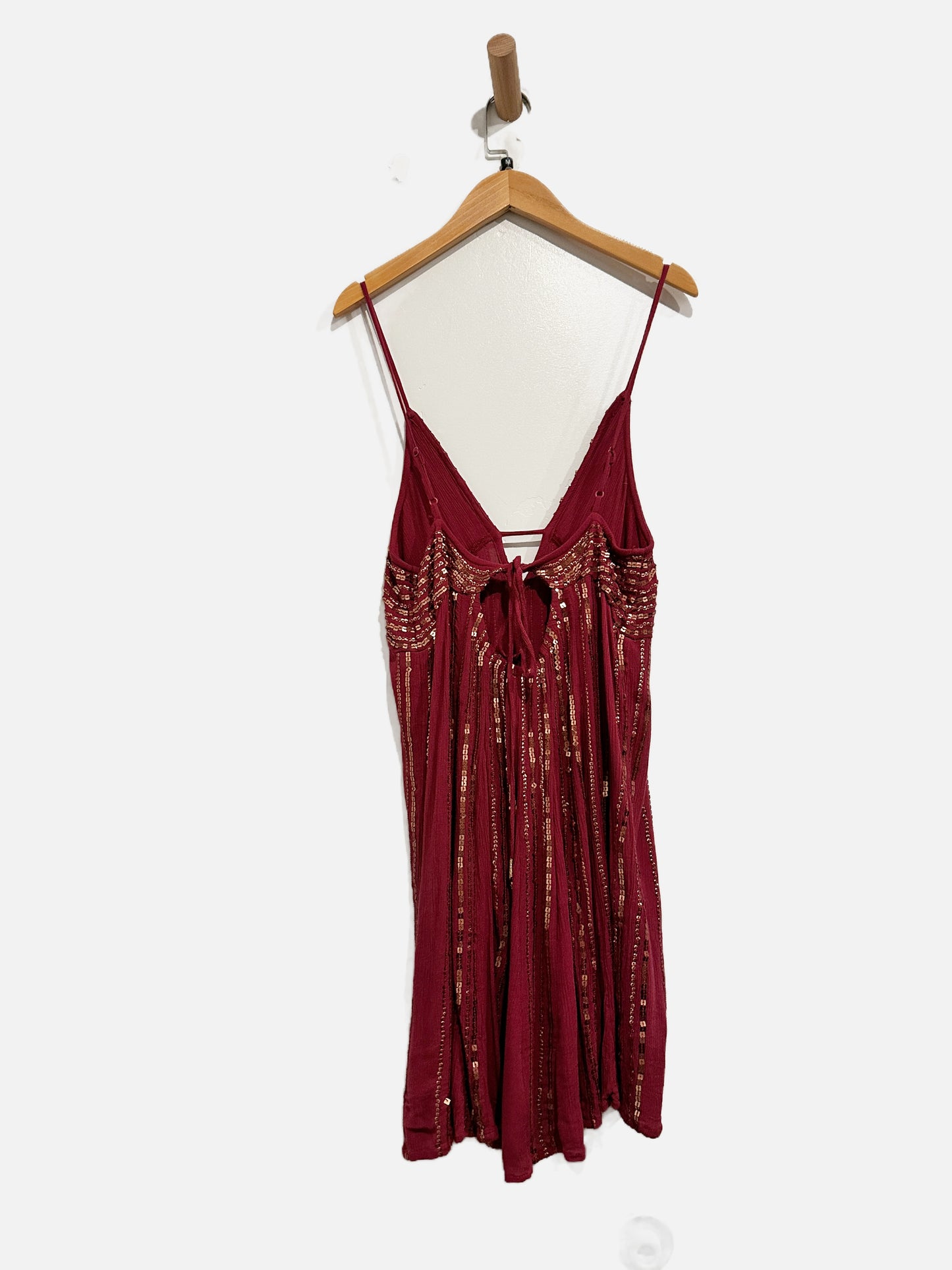 Free People Here She is Maroon Sequin Dress - Medium