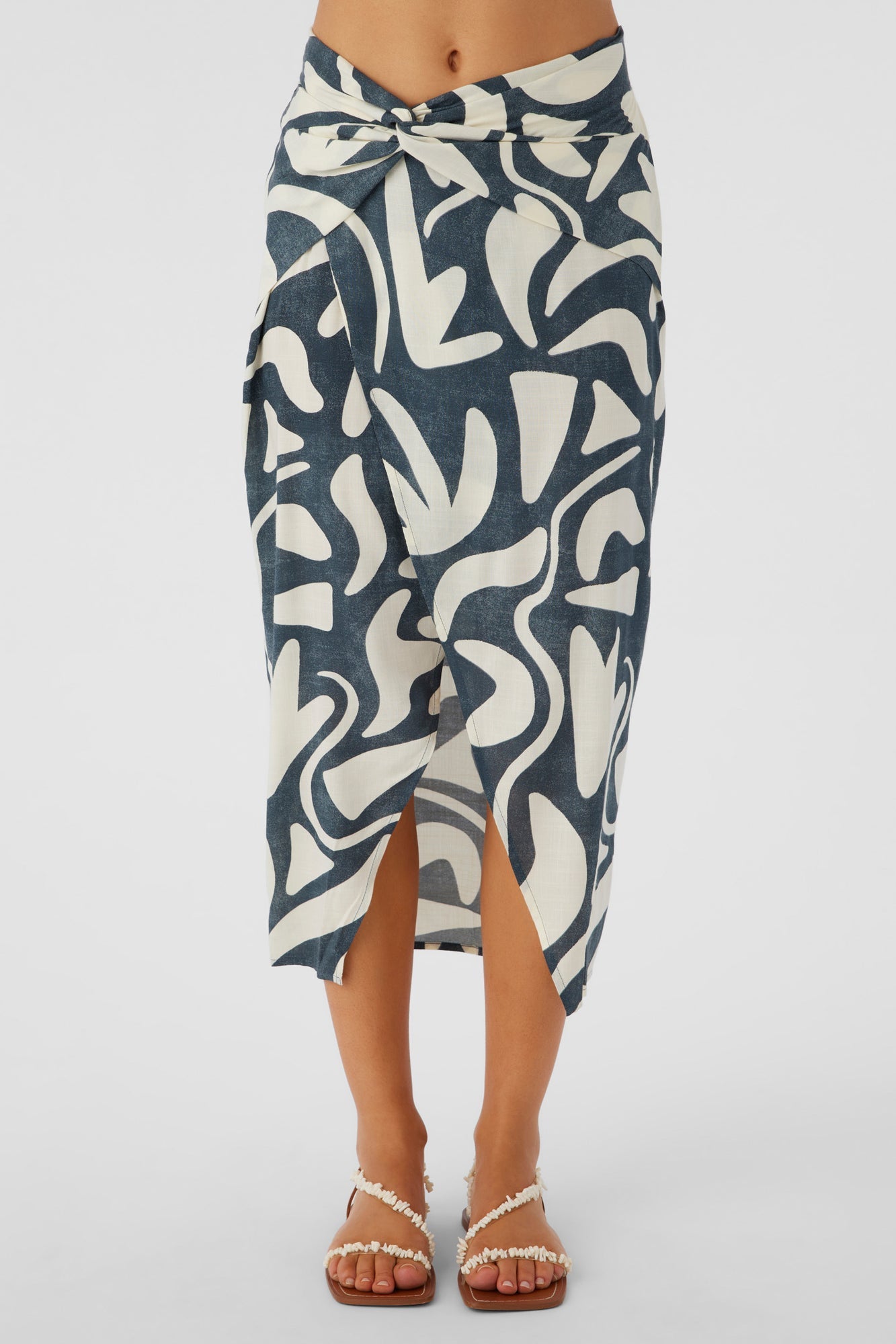 O'Neill Blue and White Midi Skirt - Medium