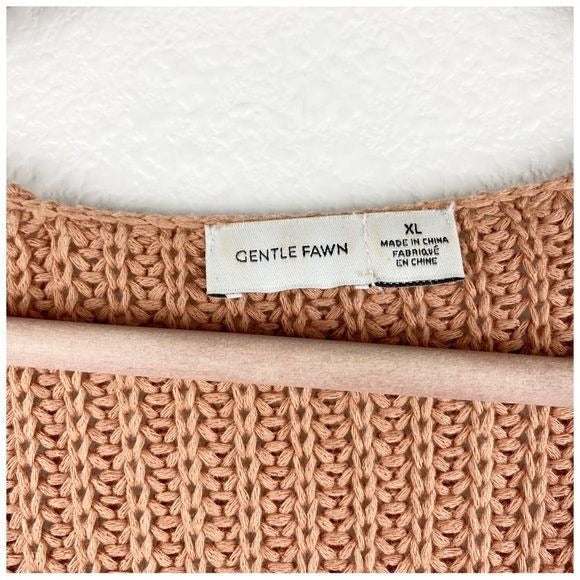 Gentle Fawn Arizona Chunky V-Neck Sweater in Clay Size XL