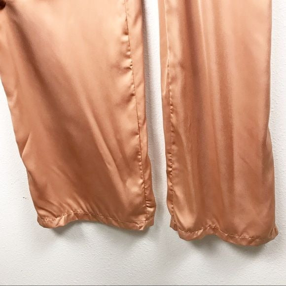 Do+Be Orange Satin Jumpsuit Size Large