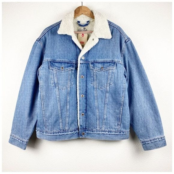 Levi's NWT Silvertab Sherpa Jacket in Blue Moon Size Small