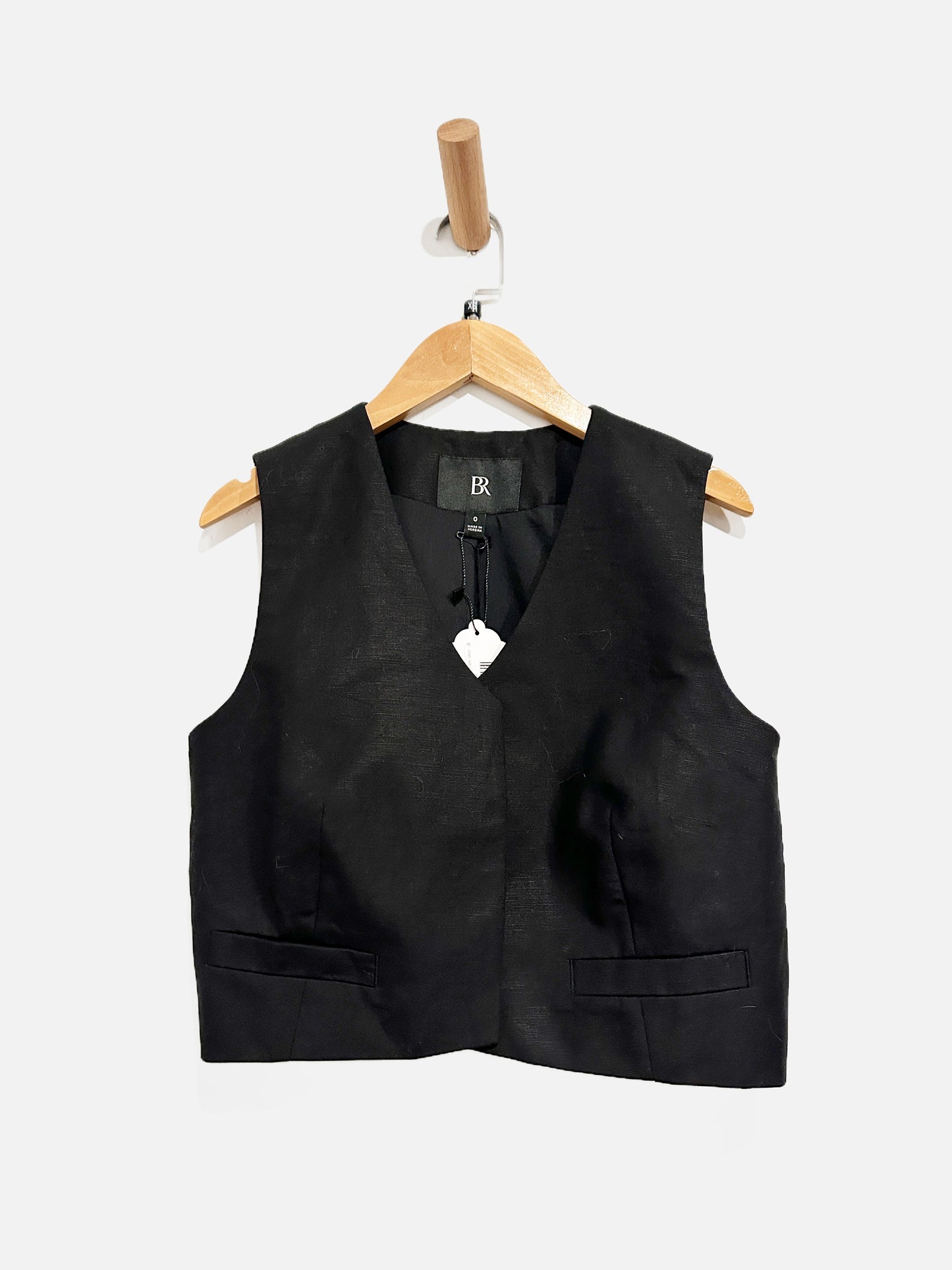 Banana Republic NWT Black Linen Vest - 0
