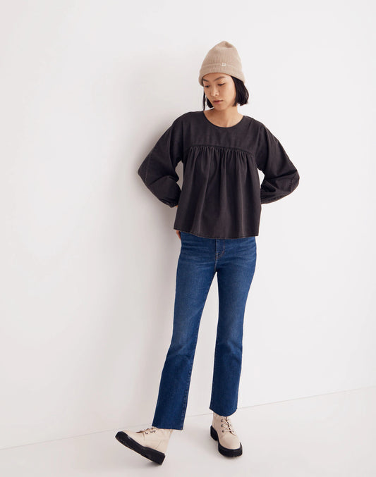 Madewell Gray Baby Doll Blouse - Large