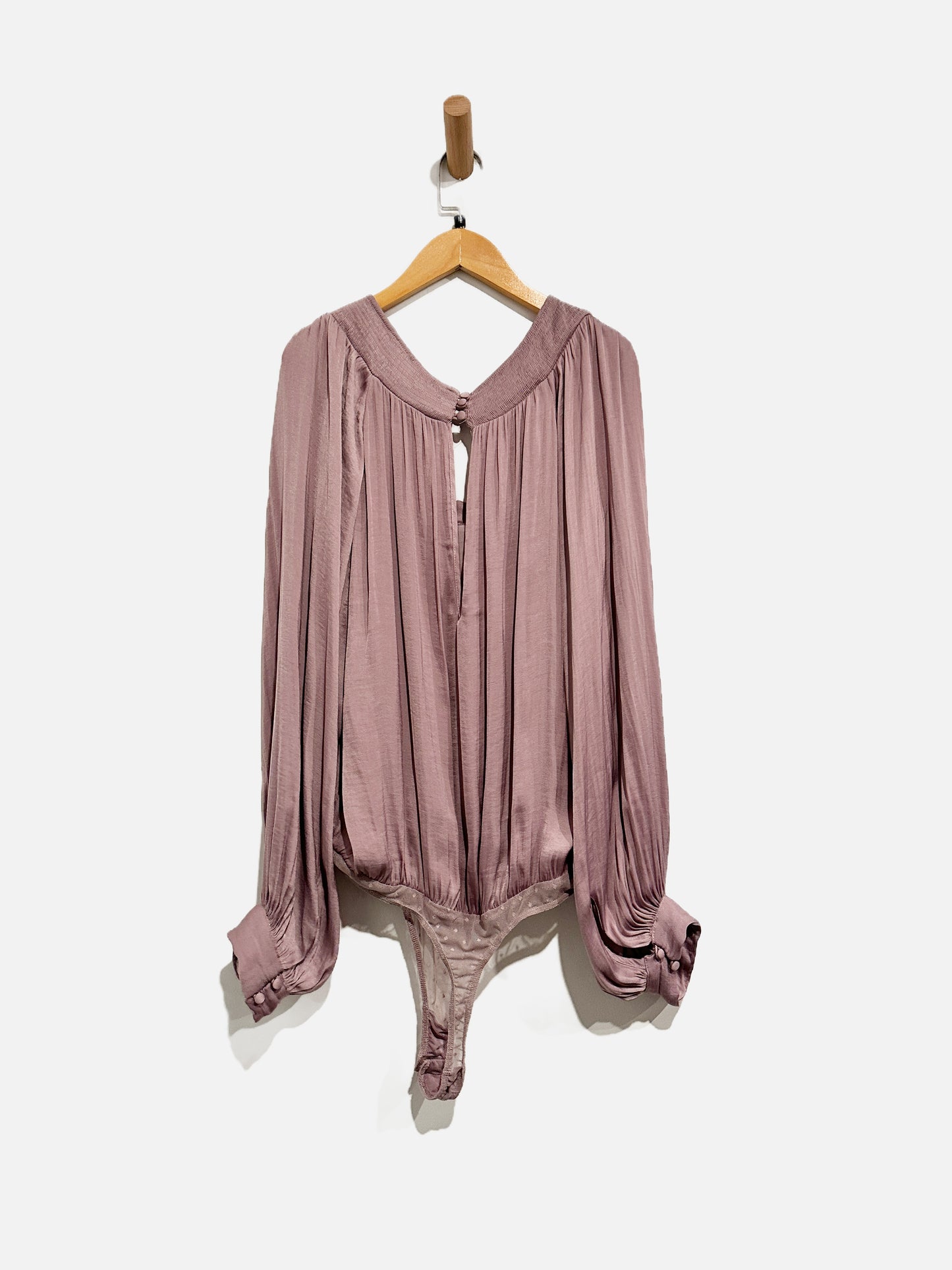 Free People Intimately Another Round Purple LS Bodysuit - Medium