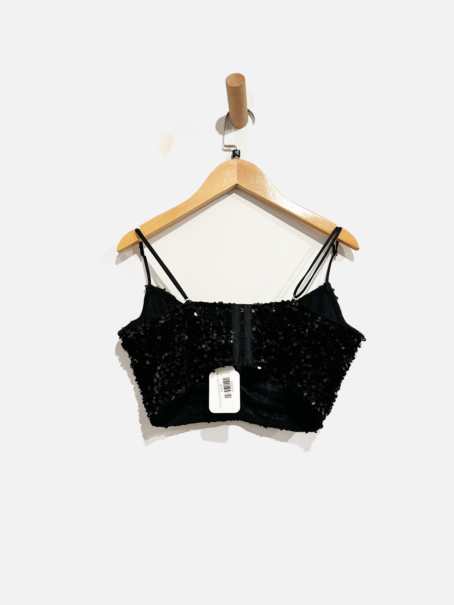 Anthropologie Black Sequin Bra - Medium