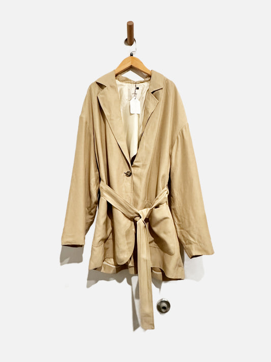 Aritzia Wilfred Tan Linen Coat - Medium