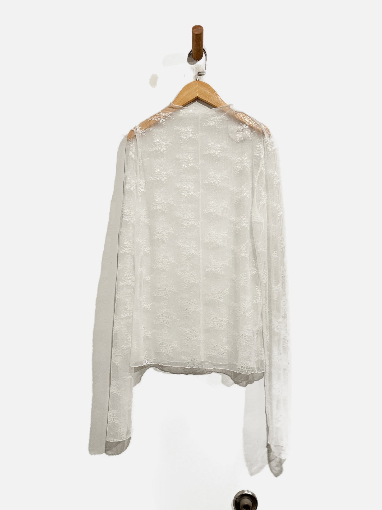 White Lace Layering Long Sleeve Top
