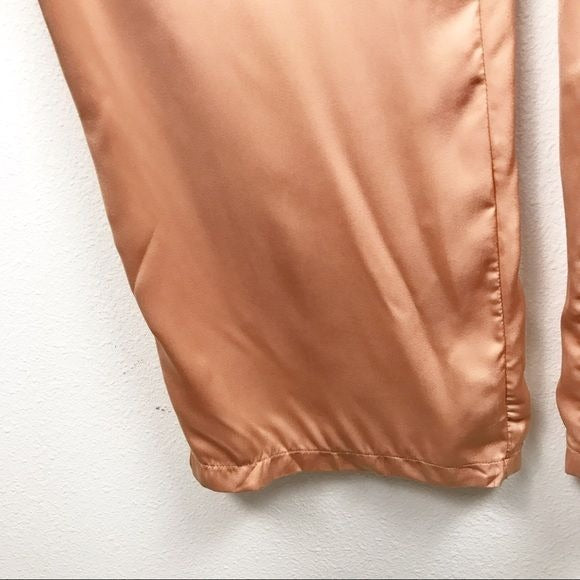 Do+Be Orange Satin Jumpsuit Size Large