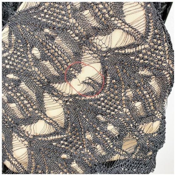 NWT Dagmar Black Crochet LS Dress Size Large