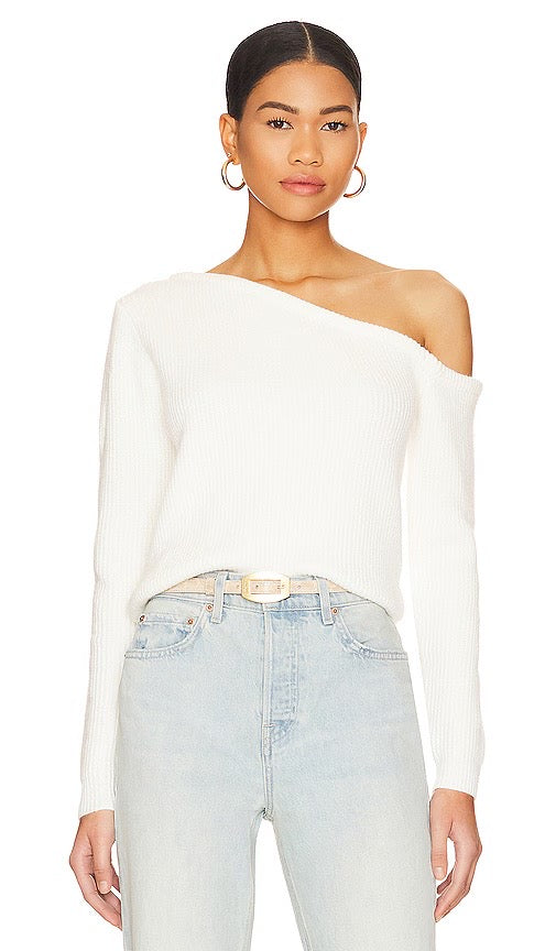 Superdown NWT White Asymmetric Sweater - XS