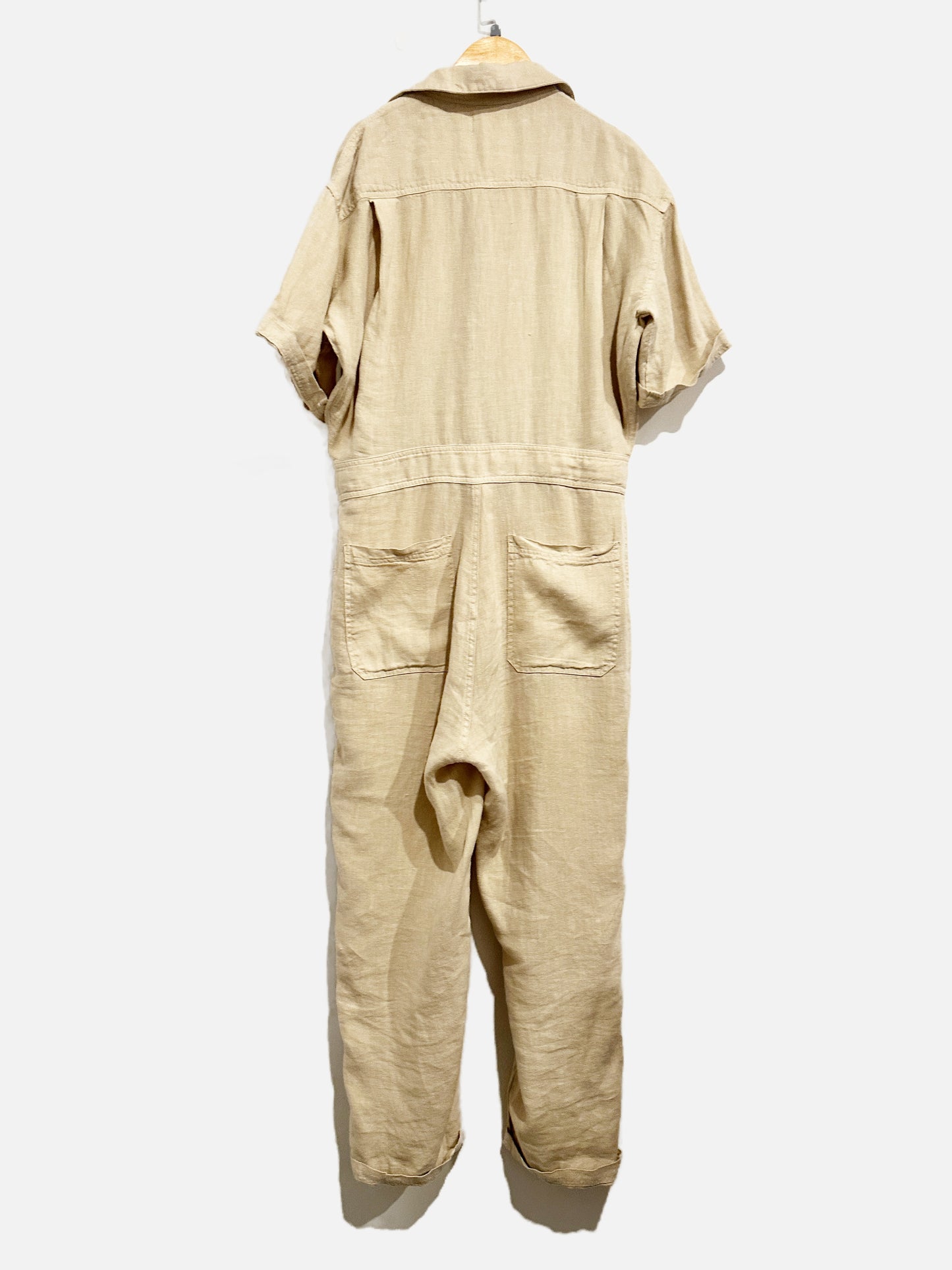 Mate Cream Linen Jumpsuit - Small
