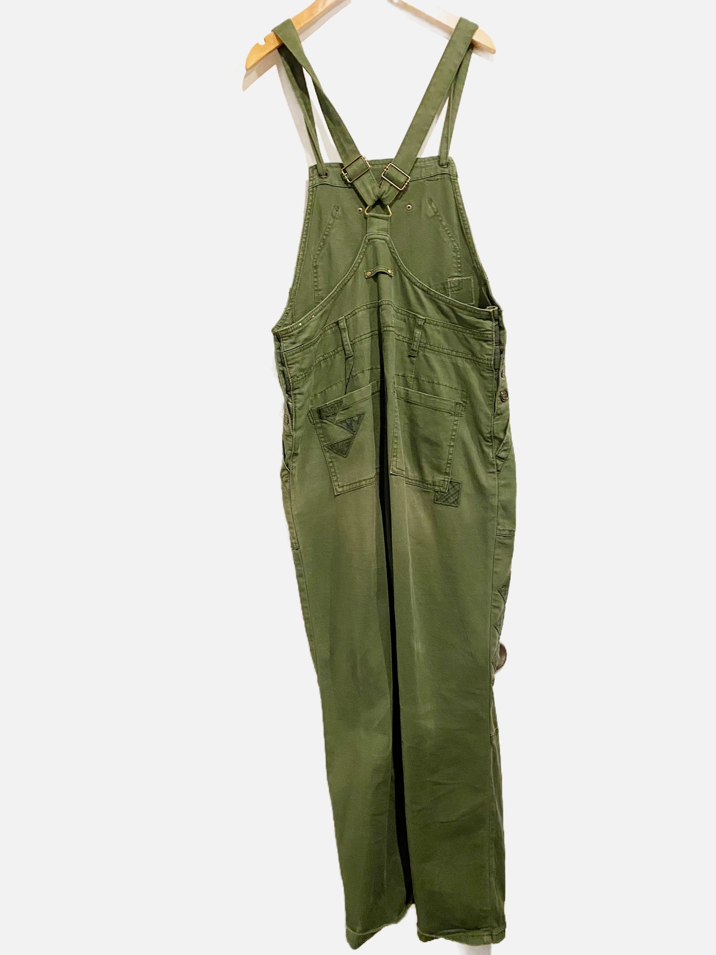 Anthropologie Pilcro Green Patchwork Overalls - 29