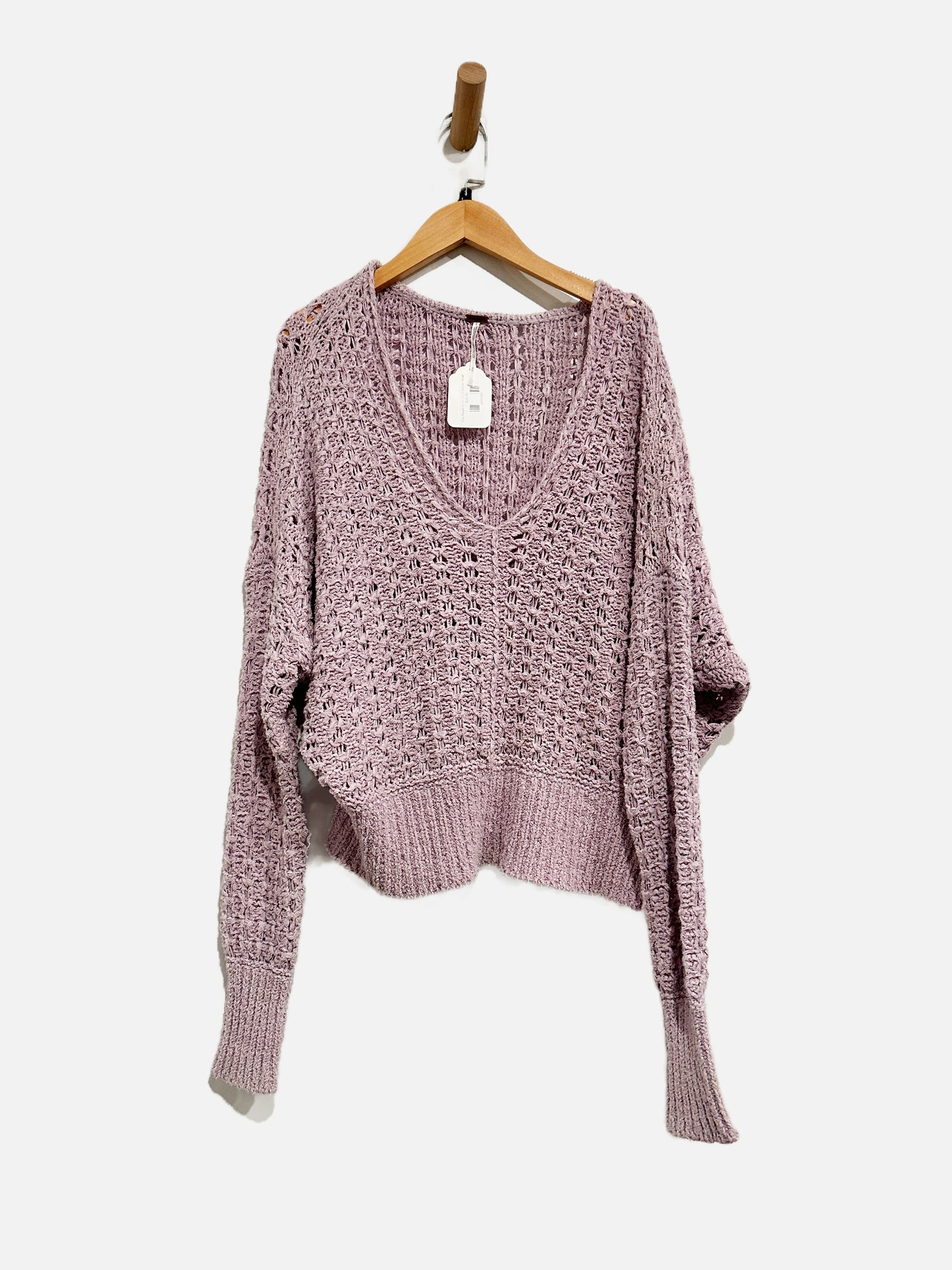 Free People Purple Open Knit LS - Small