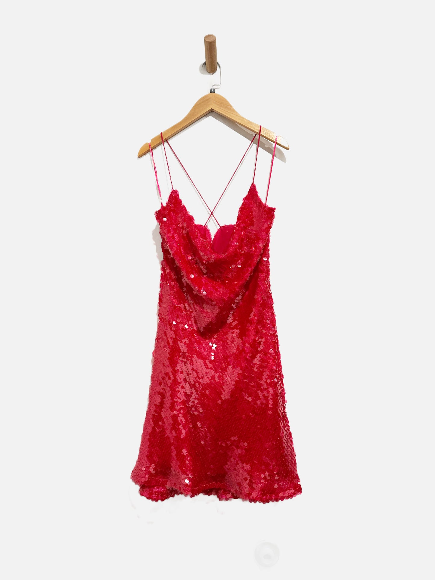 Zara Sequin Hot Pink Dress- Size Large
