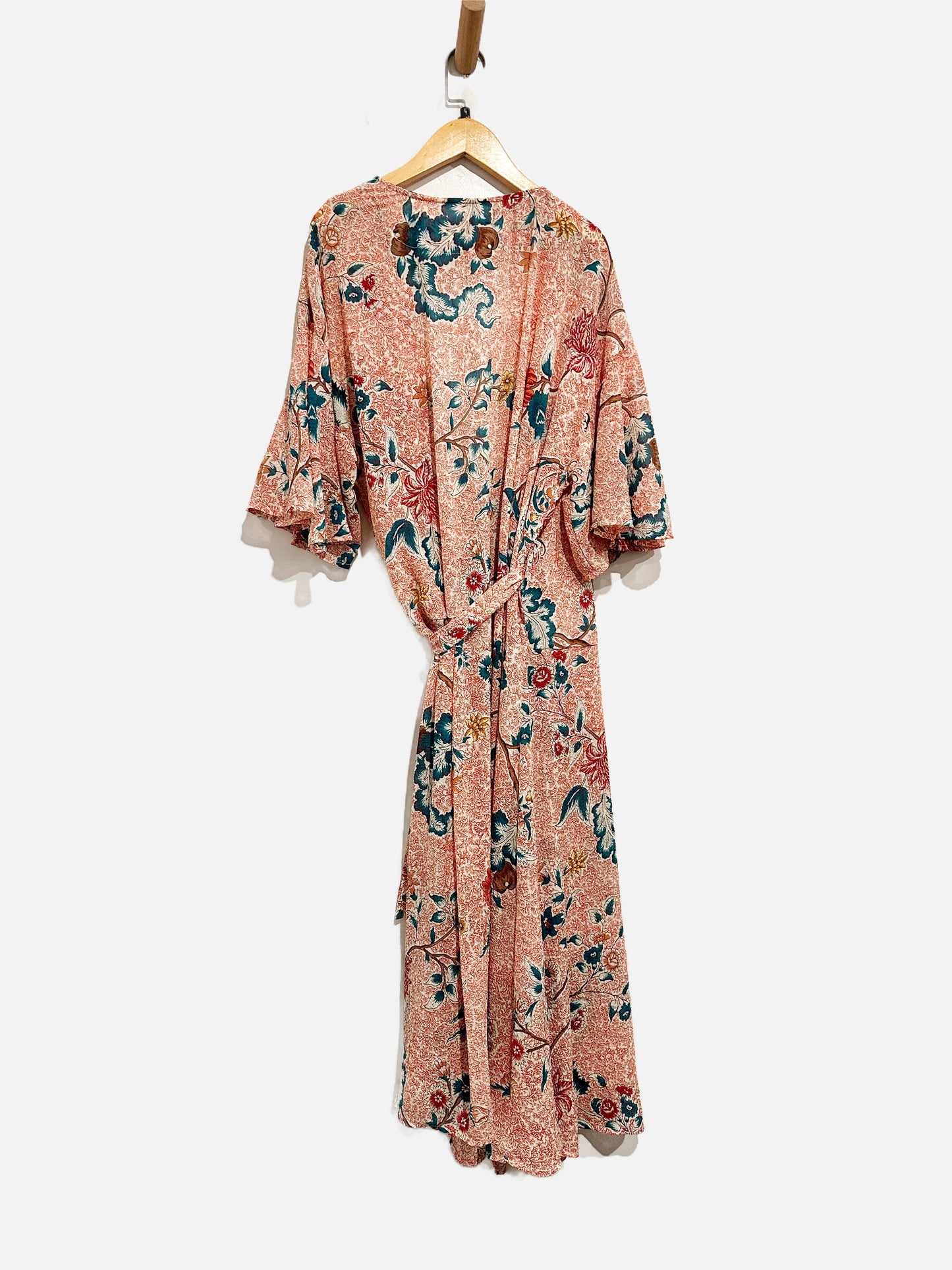 Anthropologie Red Floral Maxi Wrap Dress - Large
