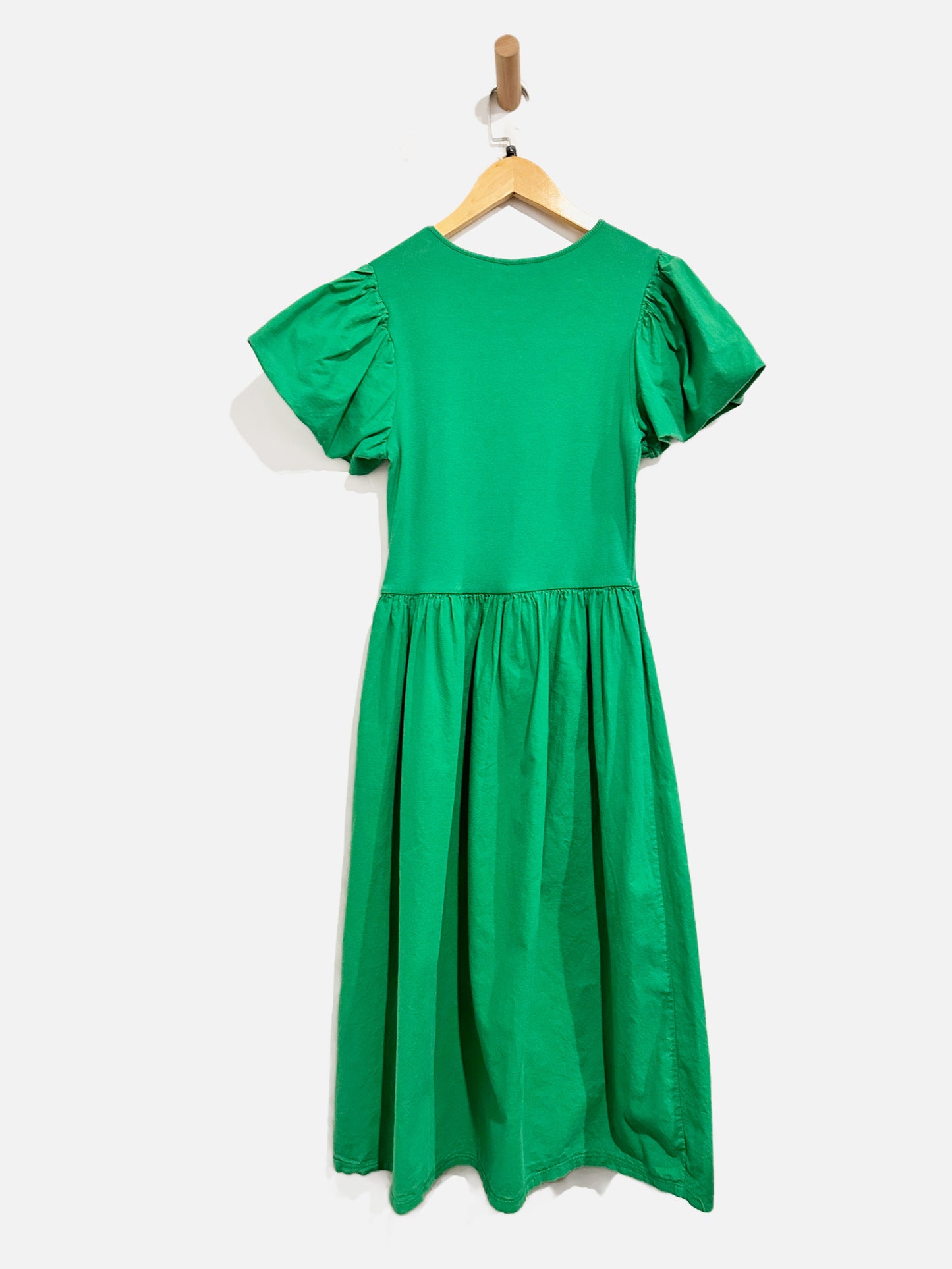 Zara Green Puff Sleeve Midi Dress - Large