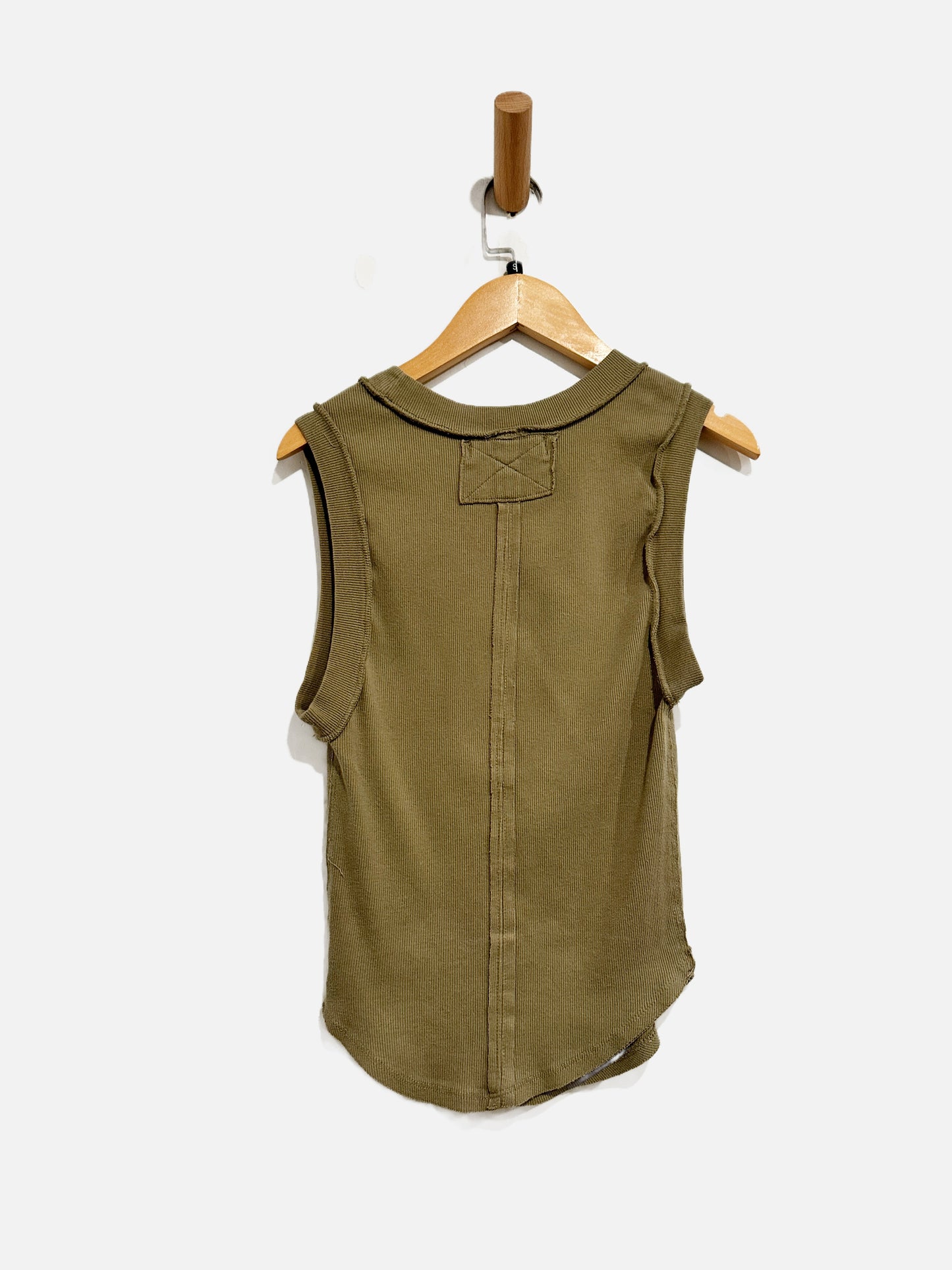 Free People Kate Green Ribbed Tank - Small