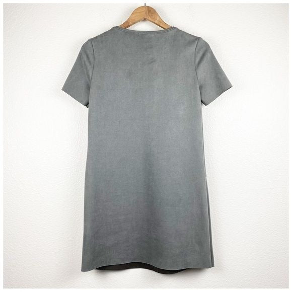 ILTM Ariana Faux Suede Dress in Gray Size XS