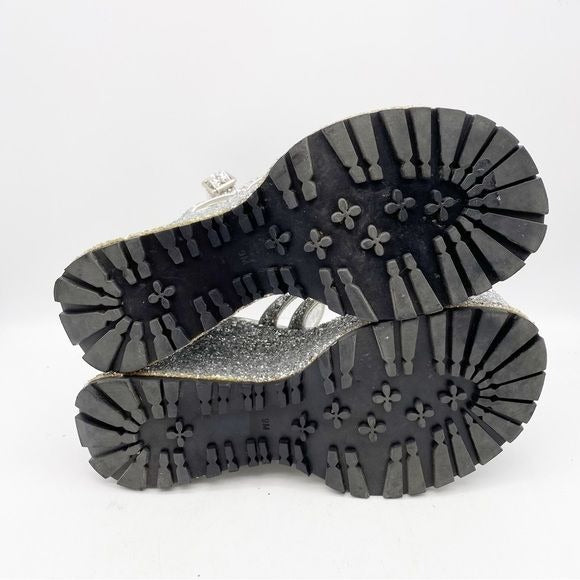 Delia’s Silver Glitter Platform Sandals Size 9