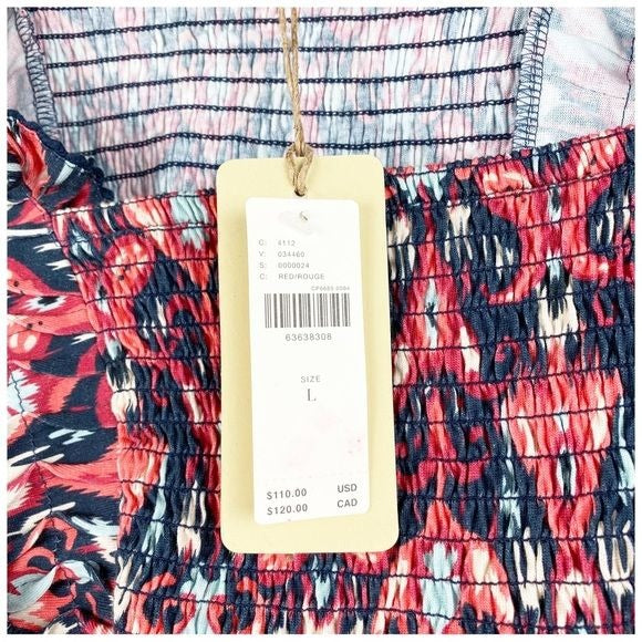 Anthropologie Let Me Be Smocked Cop Top Size Large