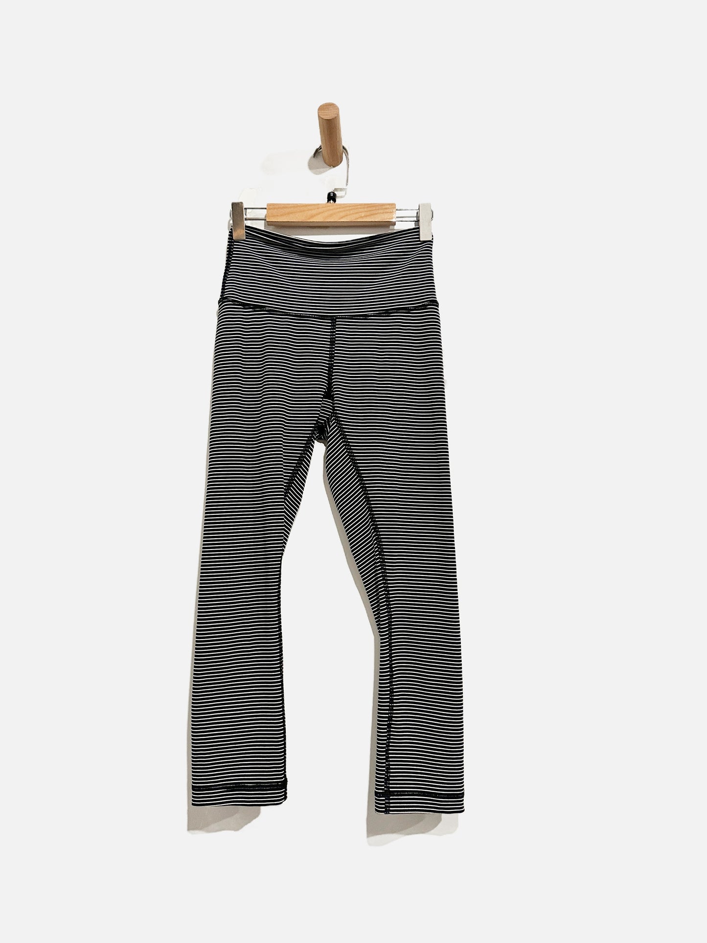 Lululemon Wunder Under Crop Black and White Stripe - 4