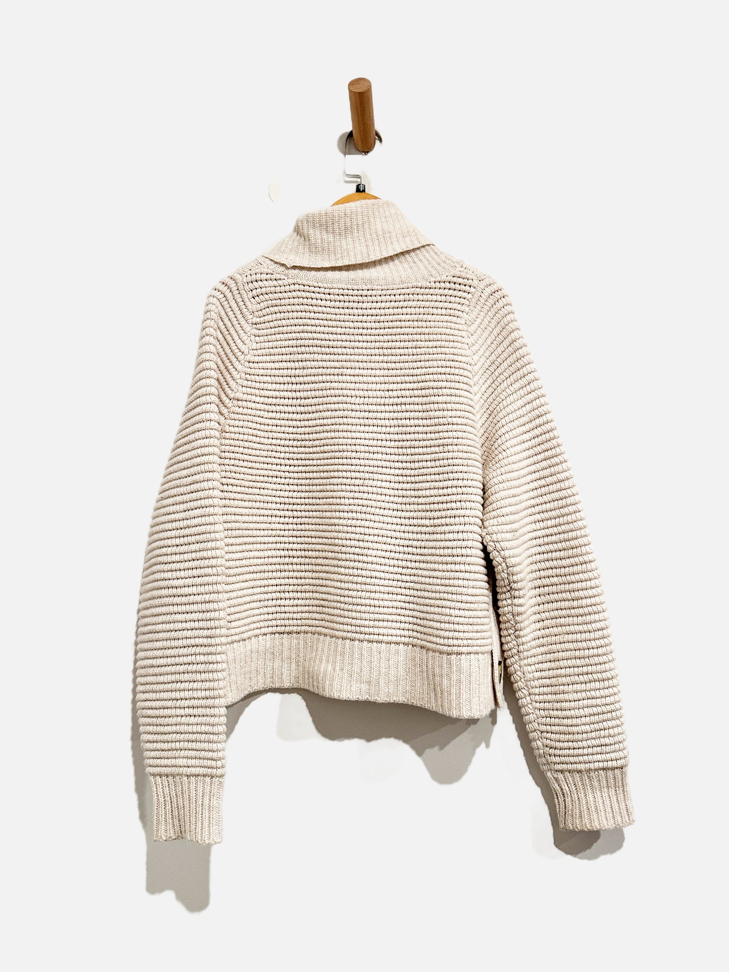 Madewell Cream Cable Knit Side Button Sweater - XXS