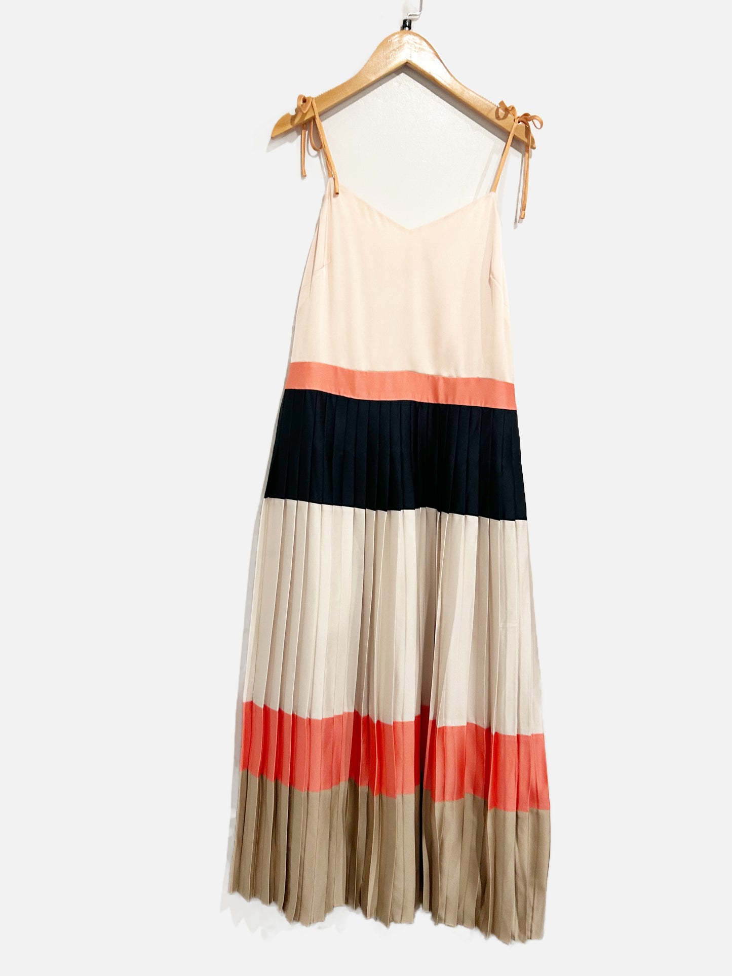 Banana Republic NWT Pink Navy Pleated Maxi Dress-2
