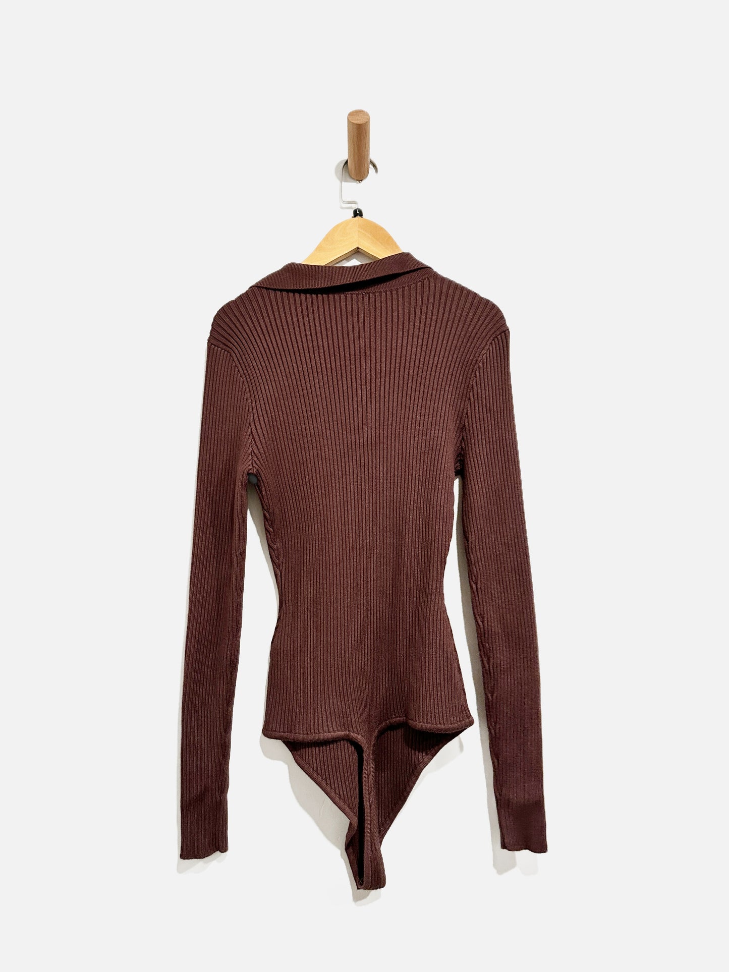 Abercrombie & Fitch Hook and Eye Brown Sweater Bodysuit - Large