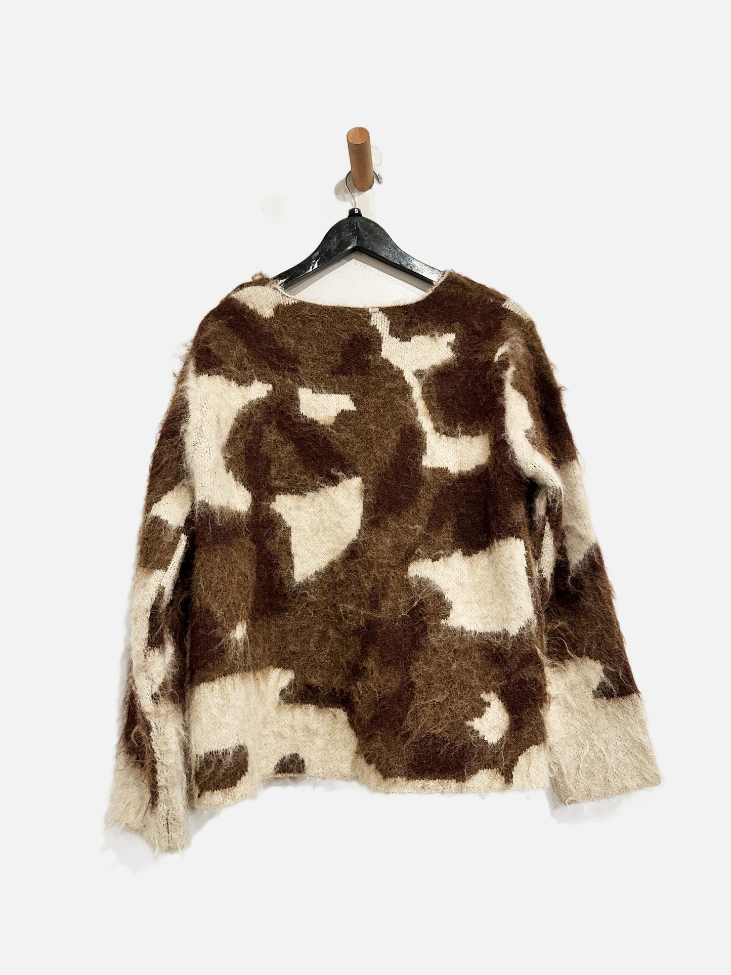 Blueb. Brown Cow Print Cardigan - Small