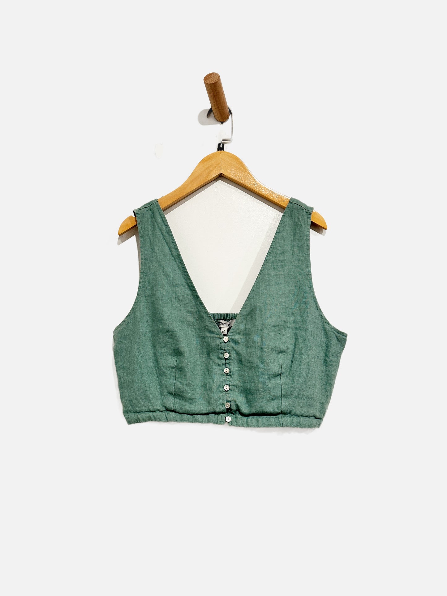 Madewell Green Linen Crop Tank - 6