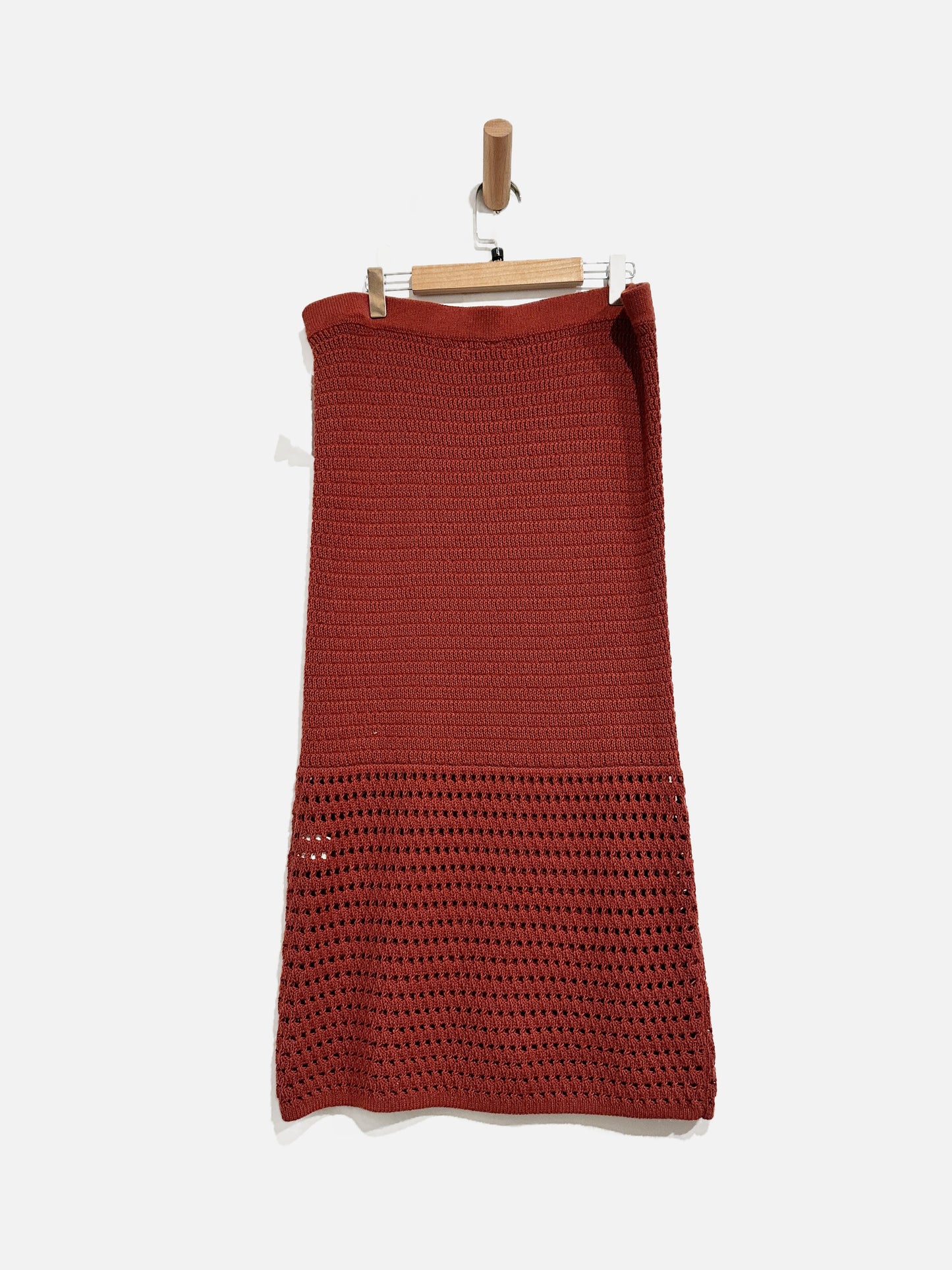 Nine West Red Cable Knit Midi Skirt - Large