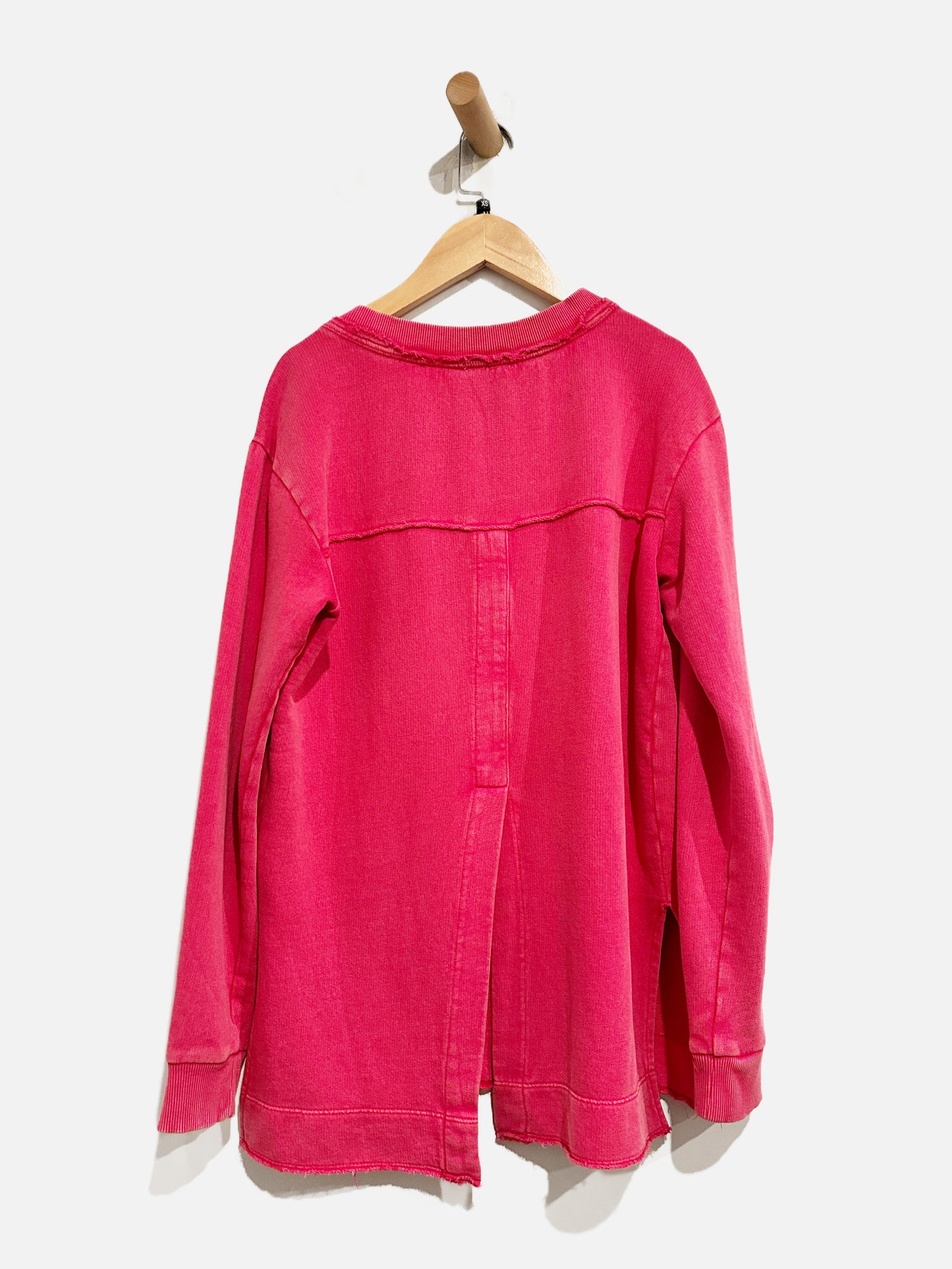 Anthropologie Pink Notch Neck Pullover - XS