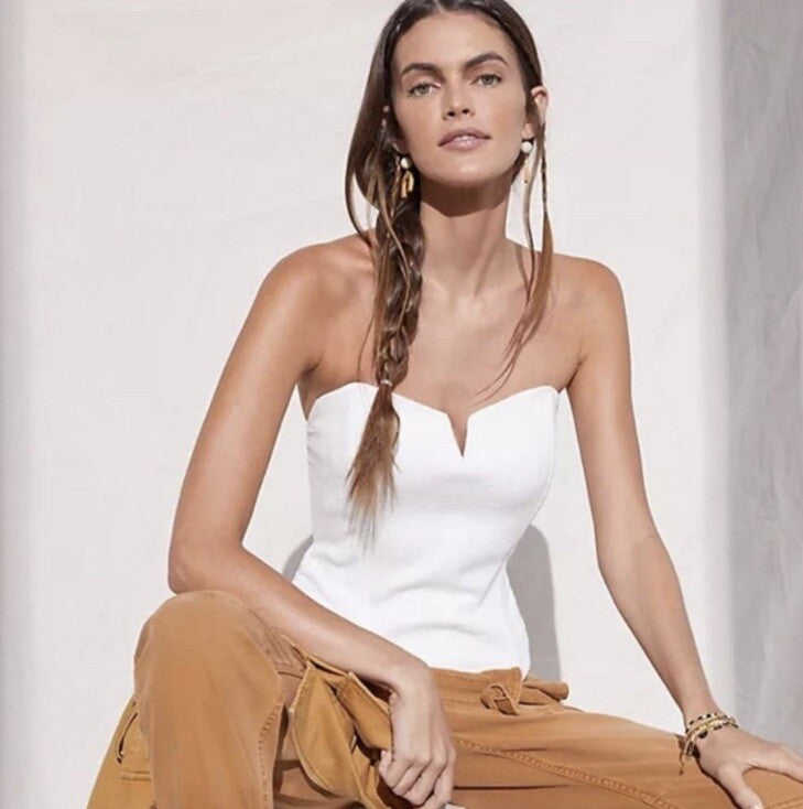 Anthropologie Porridge Cream Smocked Sleeveless Top - Small