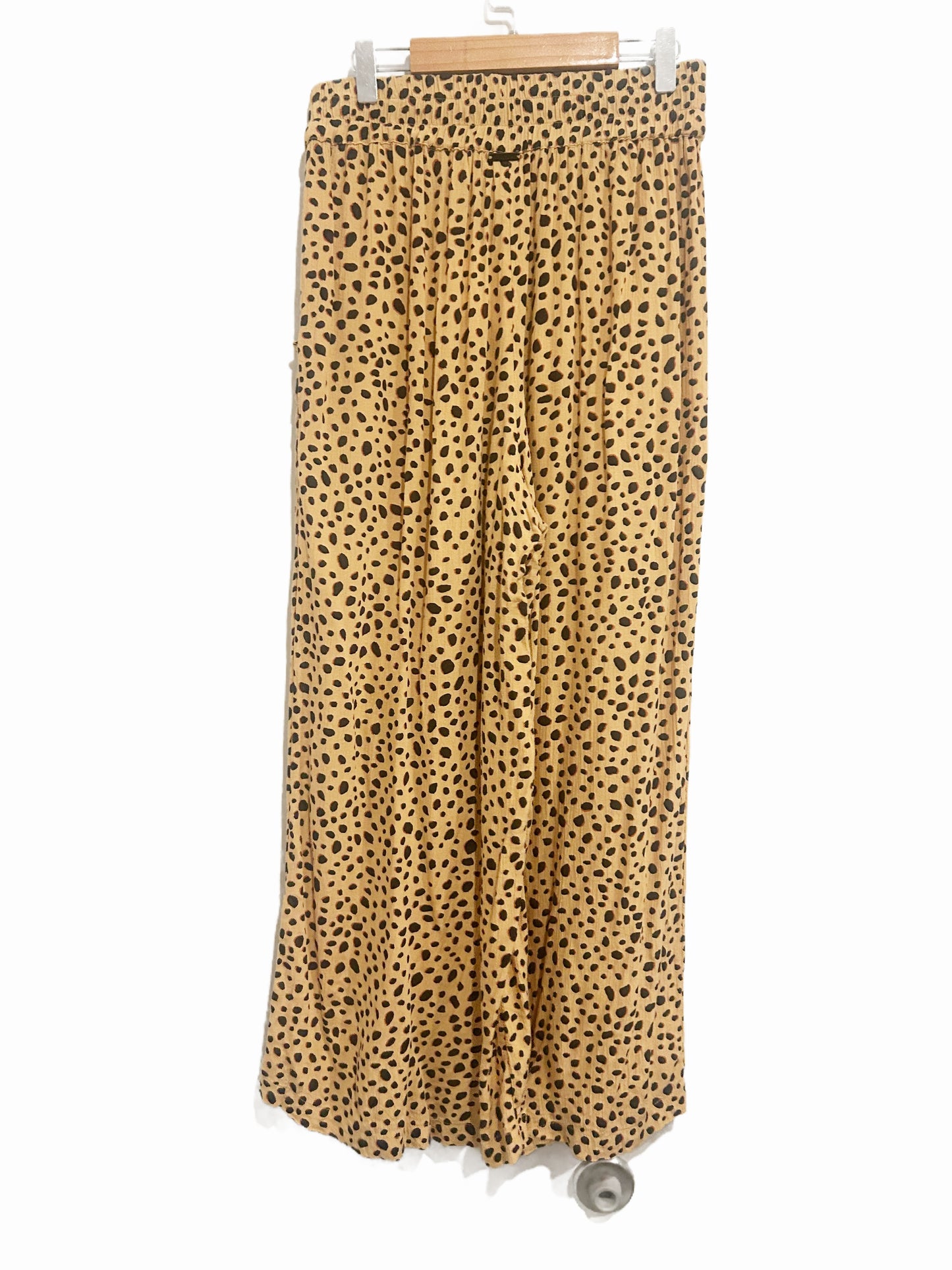 Billabong For Shore Animal Print Wide Leg Pants in Gold Dust - Medium