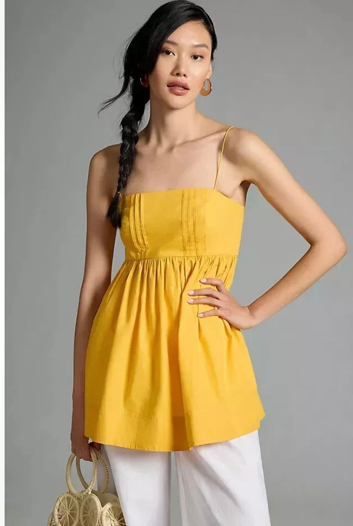 Anthropologie Maeve Yellow Tank Top - Small