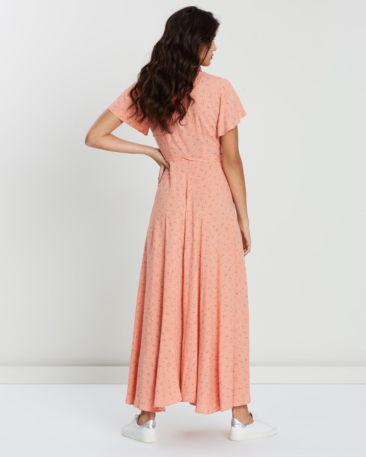 Auguste Jasmine Tie Back Midi Dress in Coral - 6