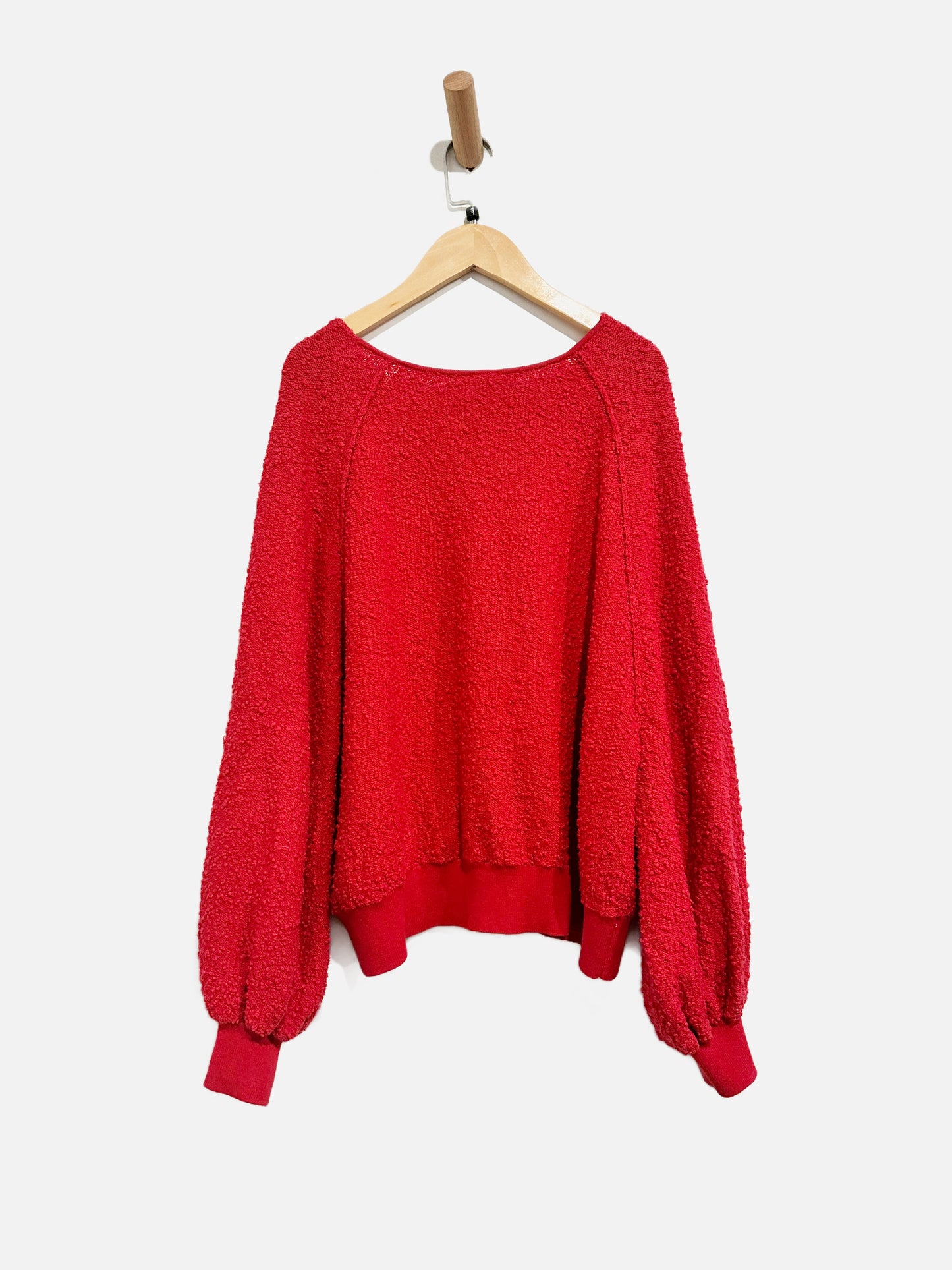 Free People Found my Friend Red V-Neck Sweater - Small