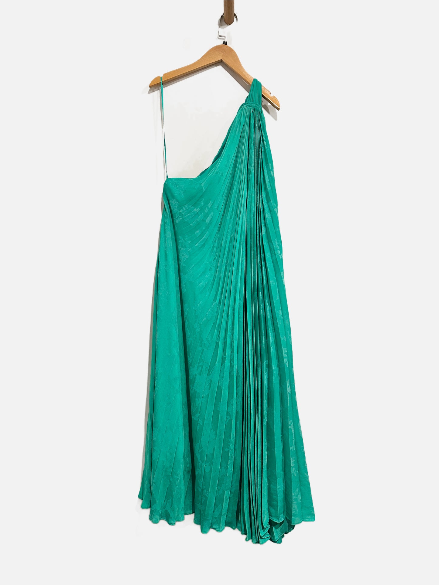 Banana Republic Green One Shoulder Midi Dress - Large