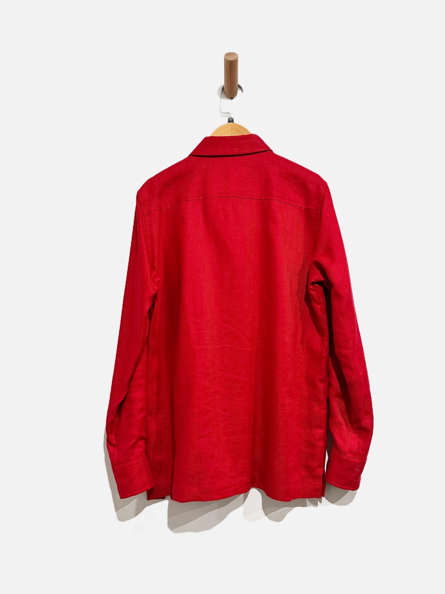 Ralph Lauren Red Linen Button Down -Small