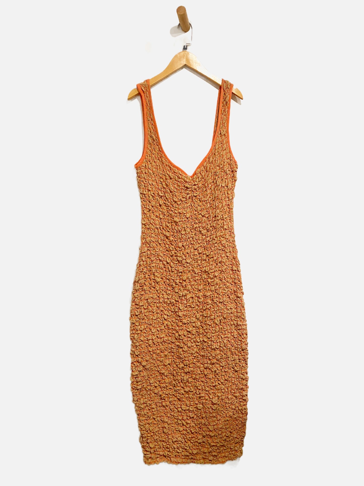 Free People Set the Bar Smocked Midi Dress - Small