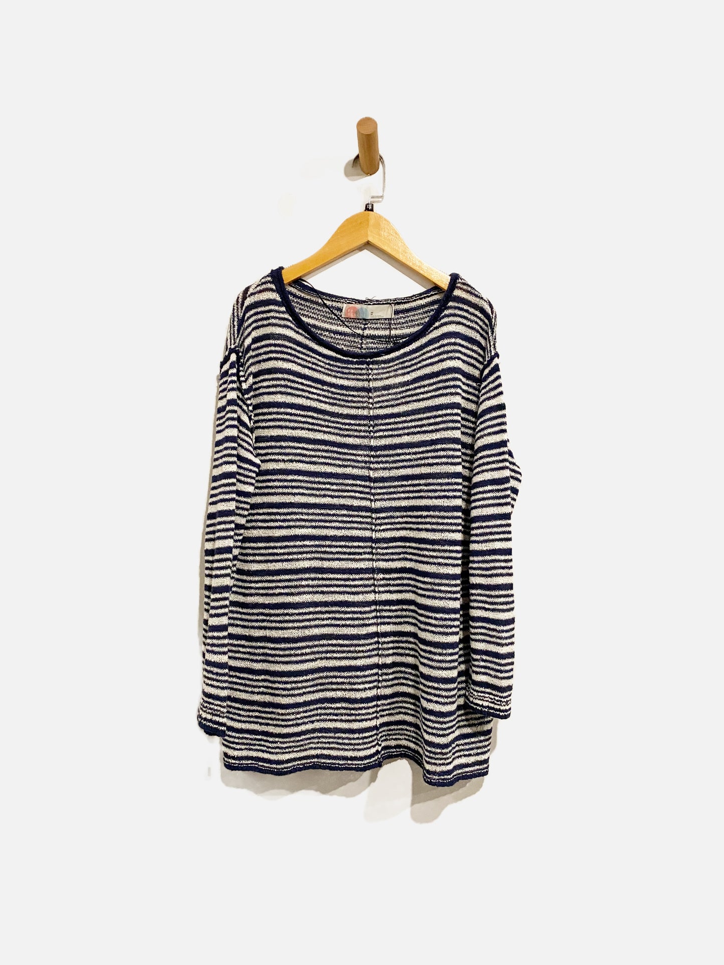 Free People Beach Blue/White Stripe Sweater - XS