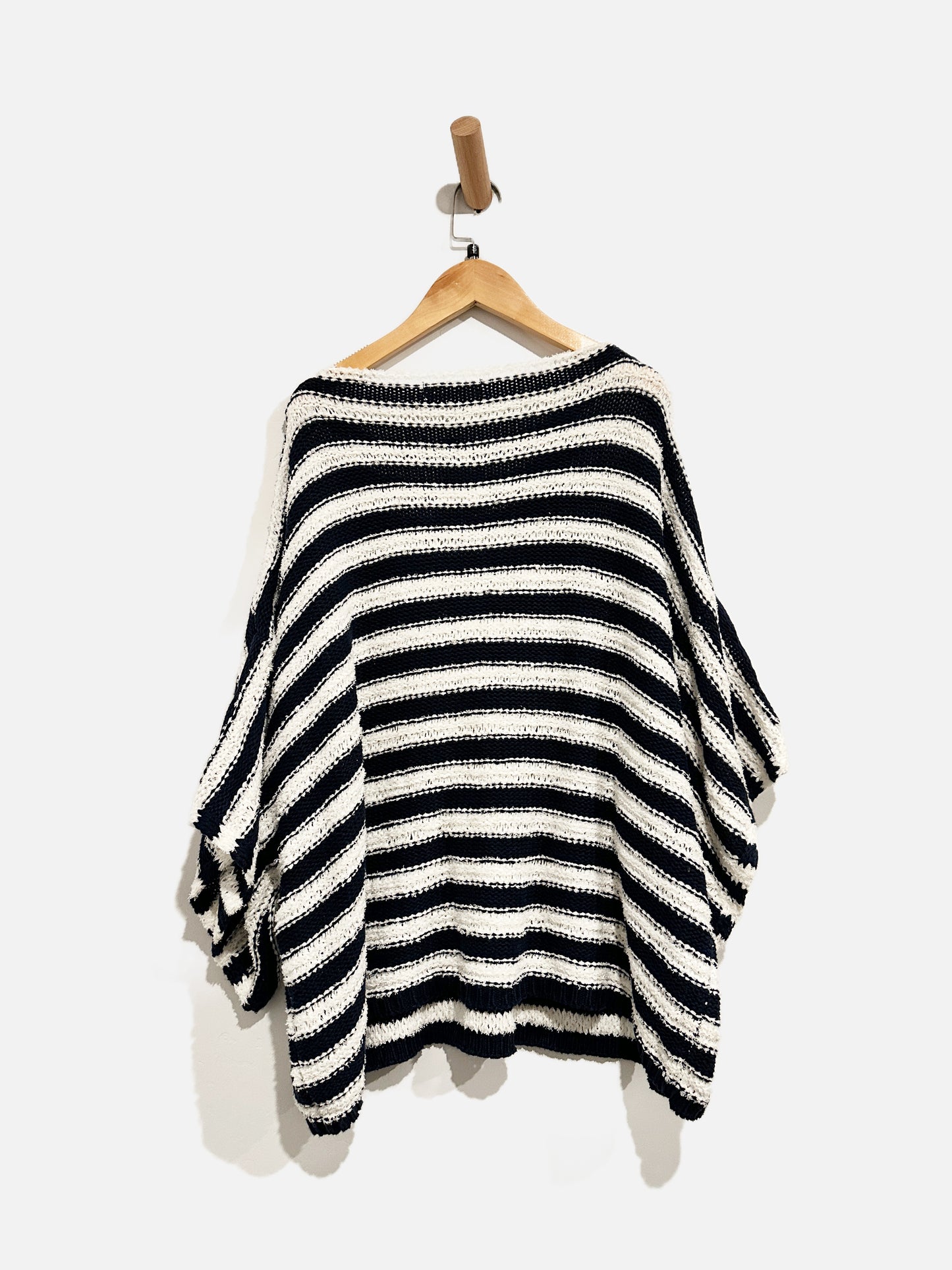 Anthropologie Blue Stripe Knit Short Sleeve - XS/S