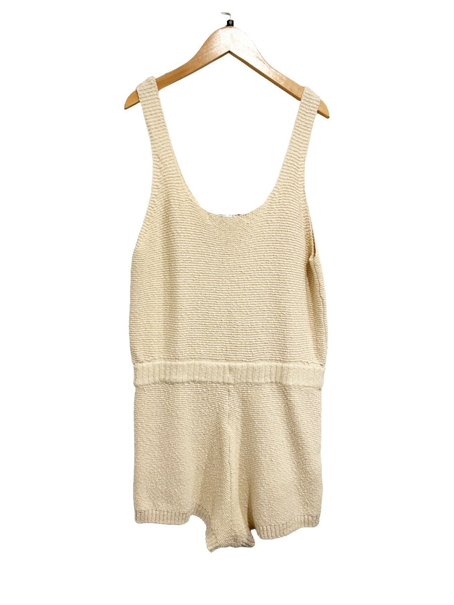 Free People Beach Declan Sweater Romper in Cream - Medium