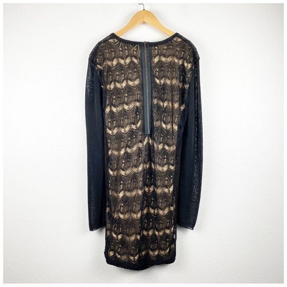 NWT Dagmar Black Crochet LS Dress Size Large