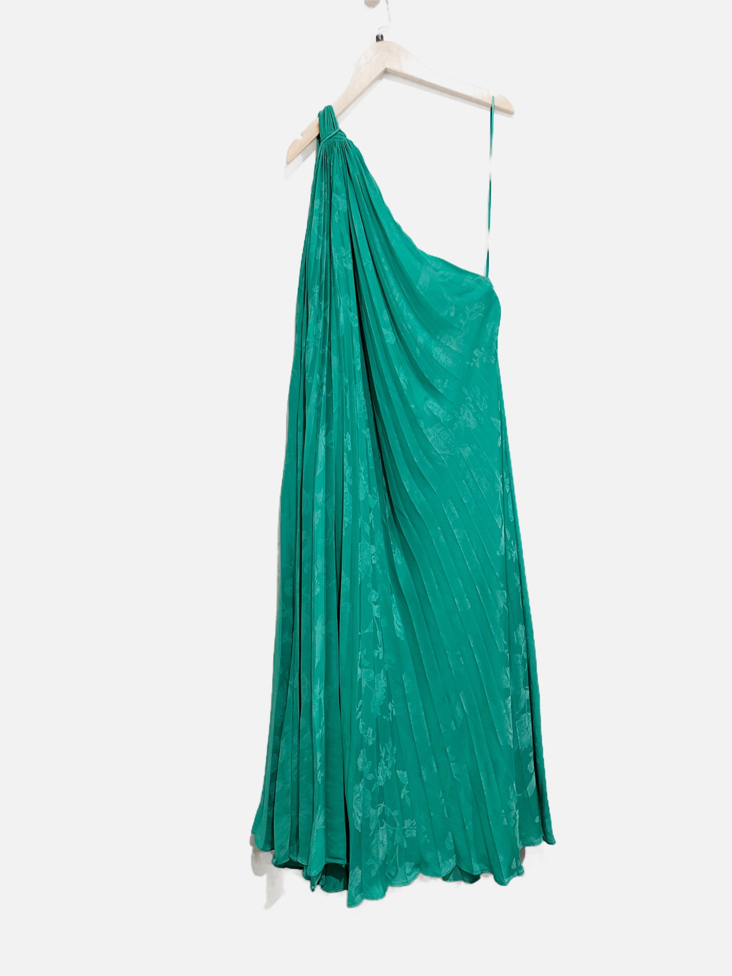 Banana Republic Green One Shoulder Midi Dress - Large