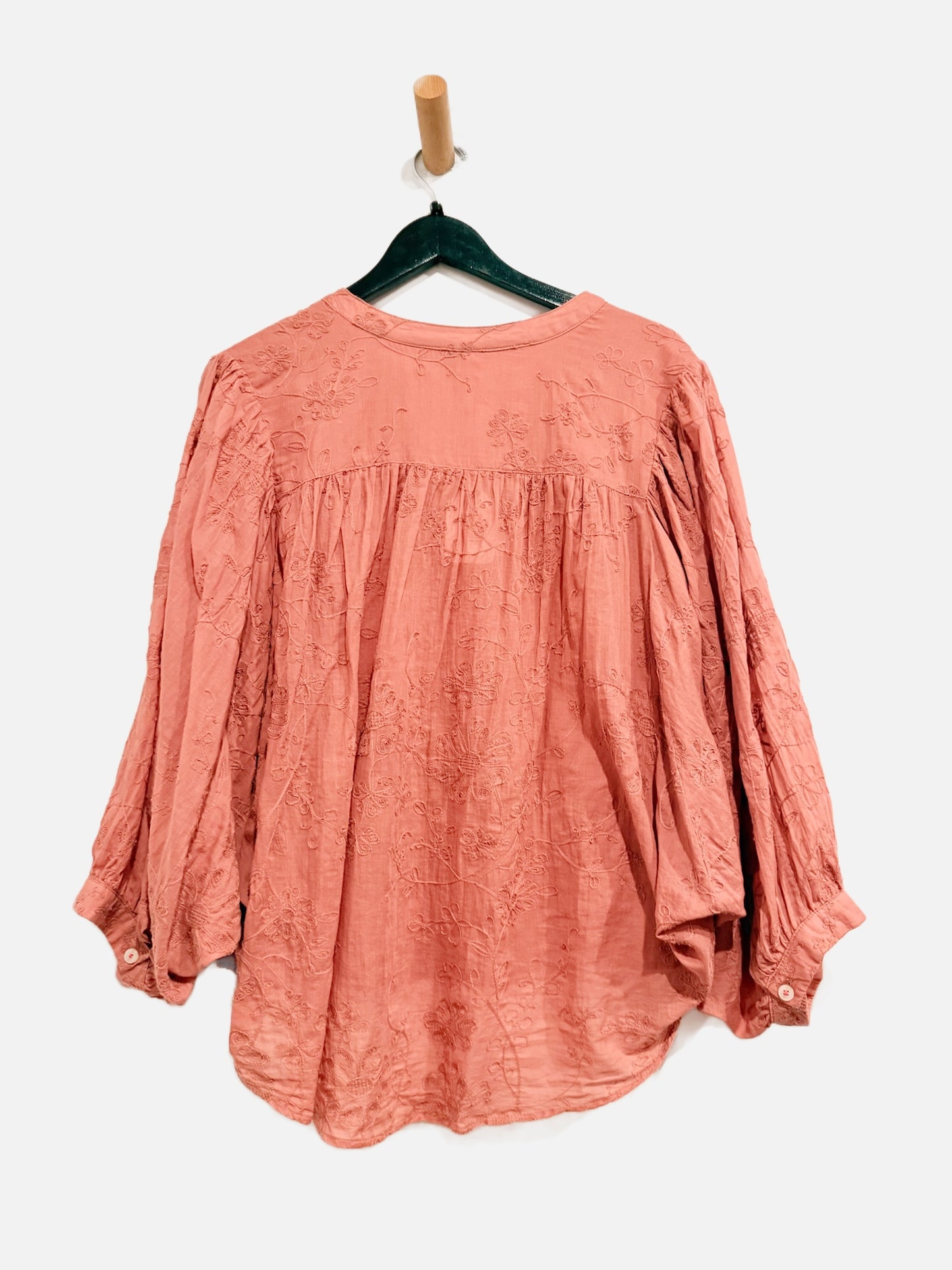 Anthropologie Pilcro Pink Embroidered Blouse - Medium