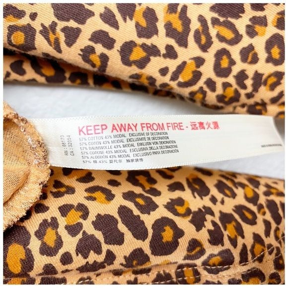 Anthropologie Daily Practice Square Neck Leopard Print Mini Dress Size Small