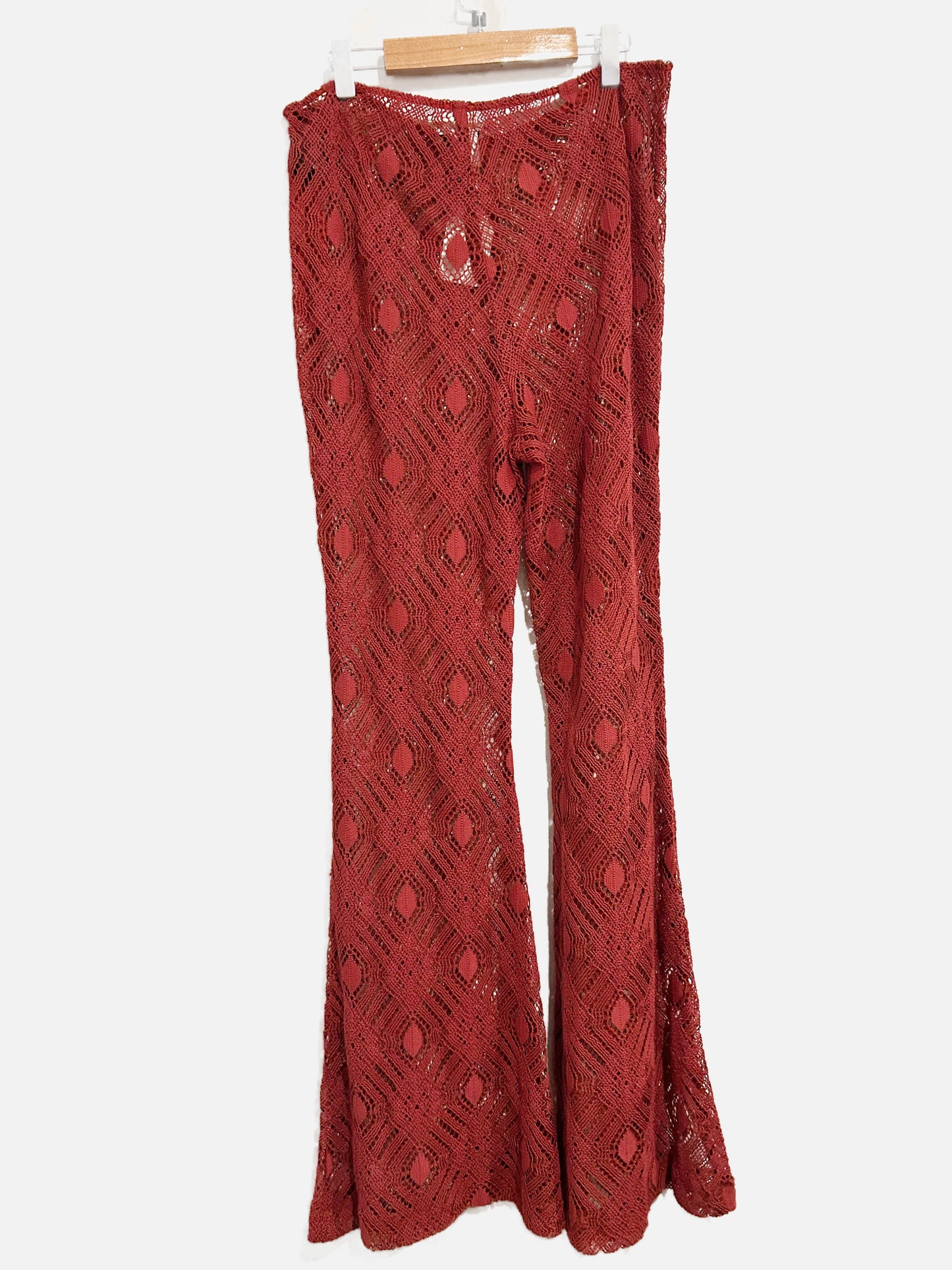 Urban Outfitters Red Lace Flare Pants - 6