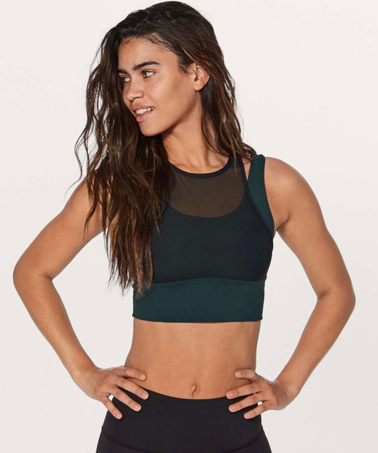 Lululemon Double Tap Bra in Submarine/Black - 8